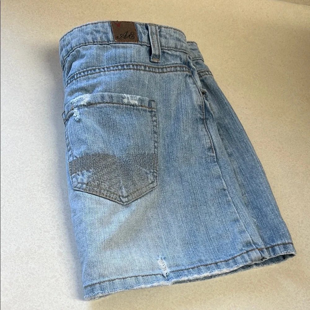 Denim Blue Women's Short Skirt - Picture 3 of 5